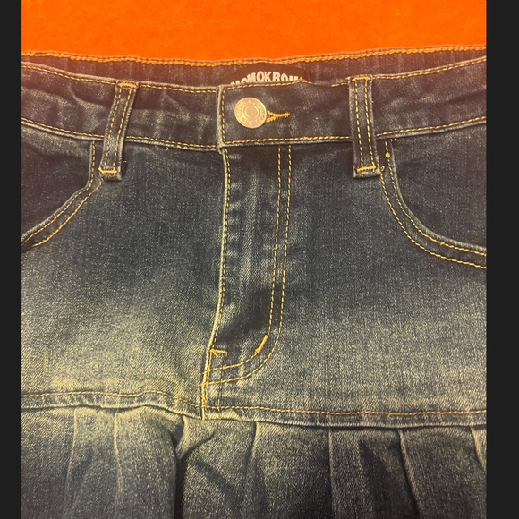 Momokrom (sold by Simons) faded blue pleated denim micro miniskirt NWT - Picture 5 of 12